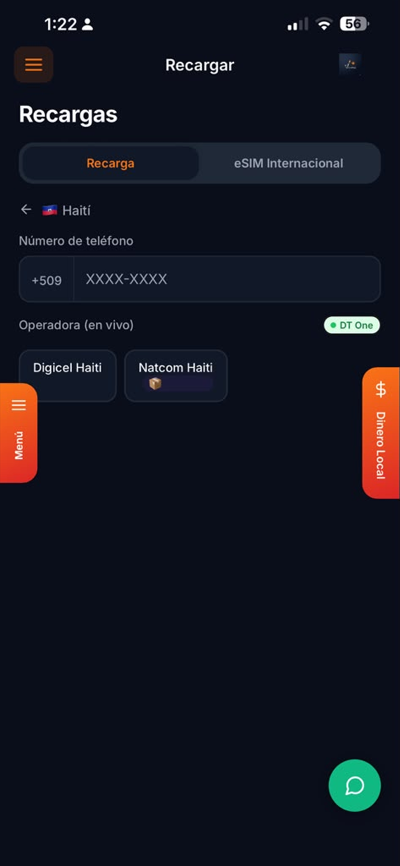 App RecargaVantix: recargas para Haiti